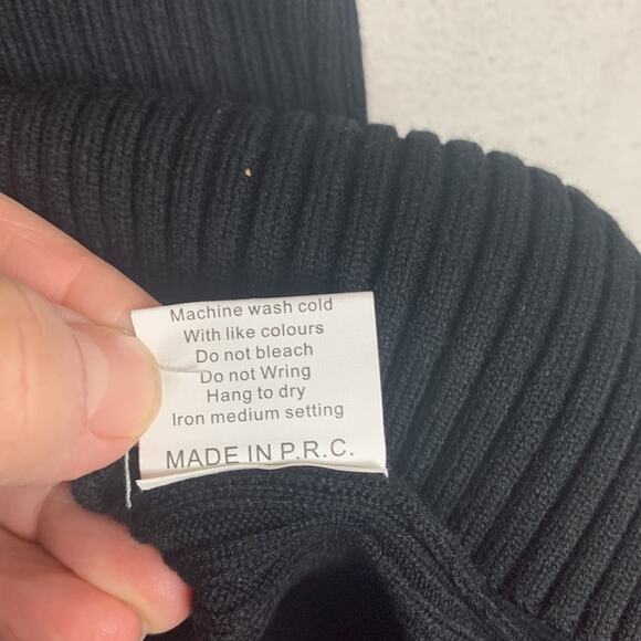 12th tribe womens large salty in the city black sweater mini dress v neck date r - Picture 10 of 12